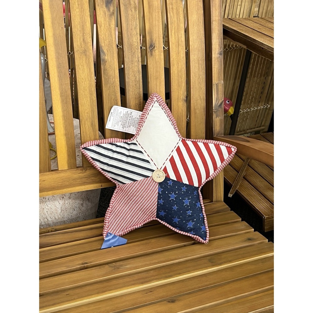 Red, White & Blue Star July 4 th Pillow, New